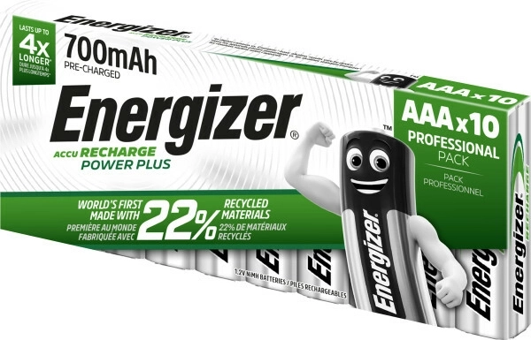 Energizer Power Plus rechargeable batteries AAA 700 mAh, pack of 10