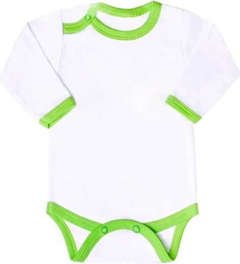 New Baby Baby Bodysuit with Green Trim