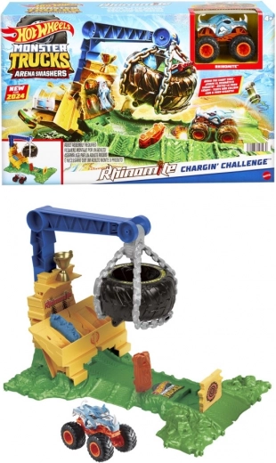 Hot Wheels Monster Trucks Arena Smashers Rhinomite – swinging tire challenge