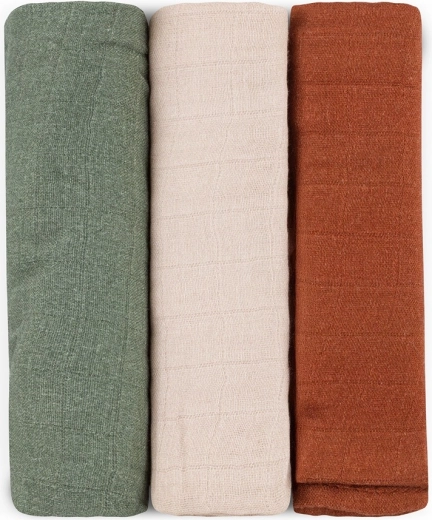 Petite&Mars bambusa muslīna autiņu komplekts Moussy Earth tones 68 × 68 cm (3 gab.)