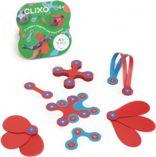 Clixo itsy flamingo & turquoise magnētiskā konstruktoru rotaļlieta 18 gab.