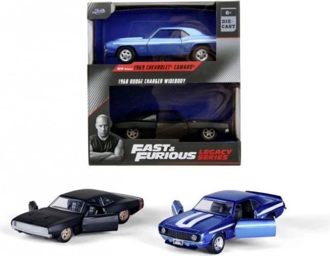 Ātrs un bez žēlastības – dubultiepakojums Chevrolet Camaro 1969 un Dodge Charger Wide Body 1968 1:32