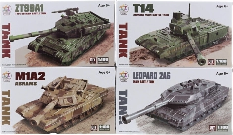 Tank Model Kit – 4 types (plastic, snap-fit)