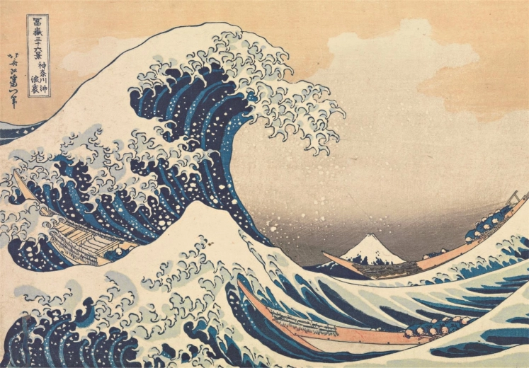 Puzle 1000 gab. Hokusai: Lielais vilnis