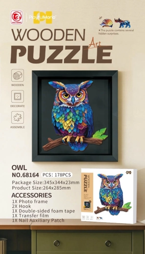 Koka puzle – pūce ar 178 detaļām
