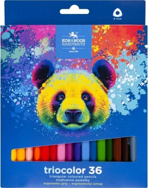 Trīsstūrveida krāsainie zīmuļi Triocolor 36 gab. LĀCIS KOH‑I‑NOOR