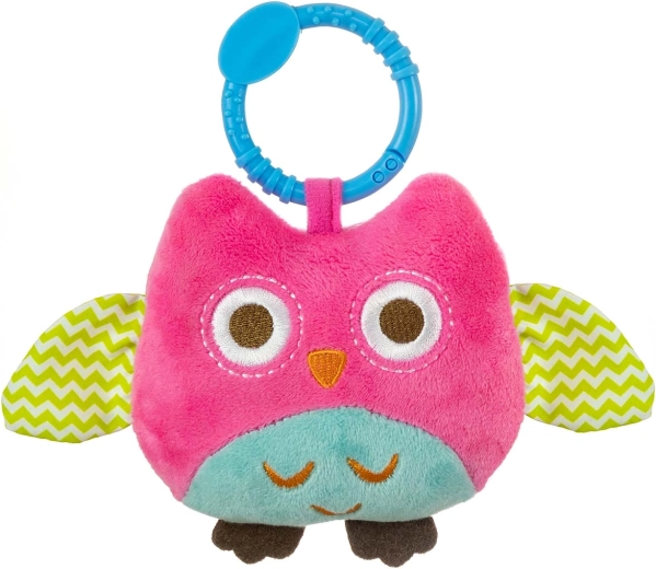 Plīša piekarināmā pūcīte Happy Owl, rozā