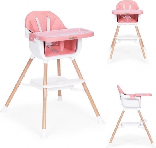 Bērnu barošanas krēsliņš 2 vienā, rozā, ECOTOYS