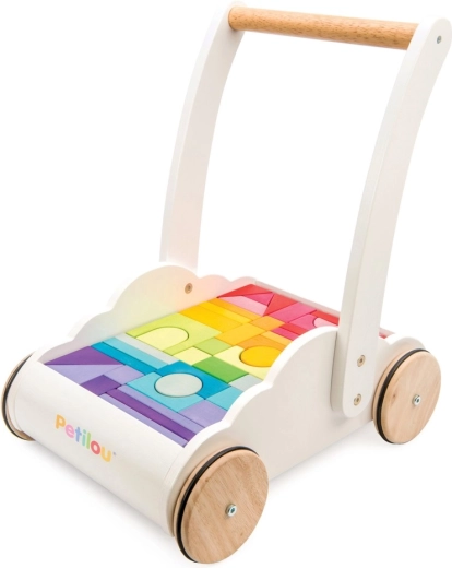 Koka staigulītis Rainbow Cloud ar klucīšiem Le Toy Van