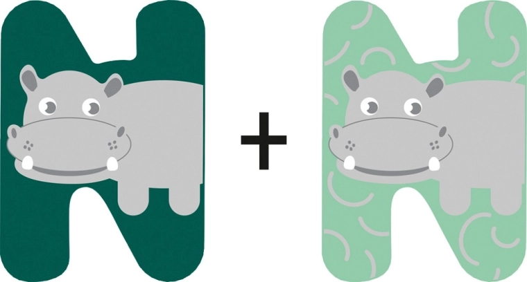 Cute hippo motif