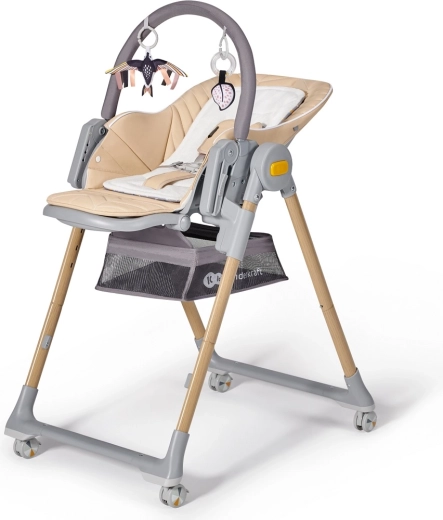 Ēdamkrēsliņš un šūpuļkrēsls 2in1 KINDERKRAFT Lastree Wood Premium