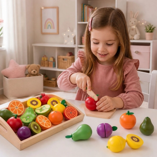 Safe wooden knife for little chefs