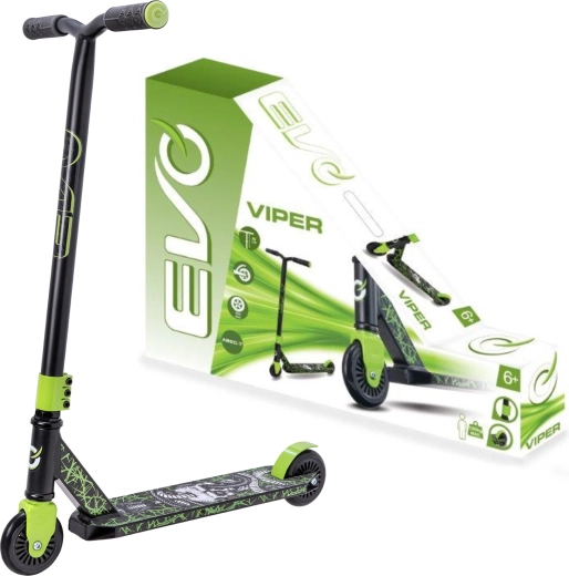 EVO Viper bērnu pilsētas skrejritenis, melni–zaļš, 6+