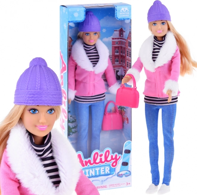 Anlily ziemas modes lelle ar somiņu