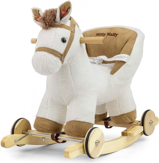 Rocking and ride-on plush horse with safety seat MILLY MALLY Polly