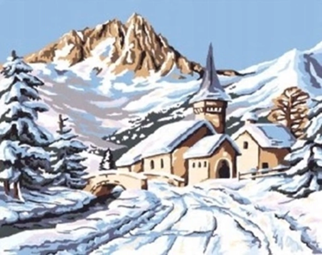 Norimpex Paint by Numbers Snowy Mountain Cabin 40 × 50 cm