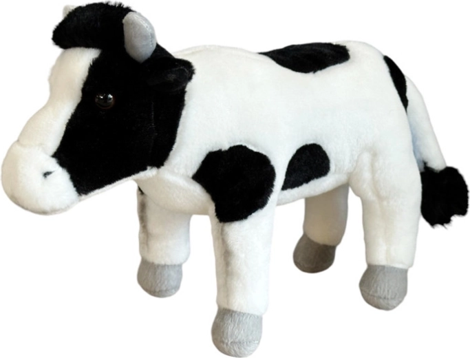 Plīša govs melnbalta 22 cm