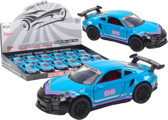 Metāla sporta auto 1:32 ar inerces piedziņu – tirkīza