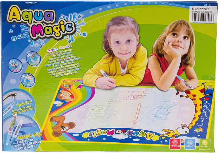 Maģisks ūdens zīmēšanas paklājiņš 75 × 50 cm ar 2 flomāsteriem