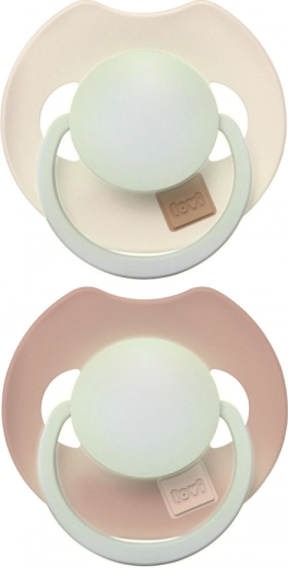 Spīdoši silikona knupīši LOVI Prime 6–18 mēn., komplekts 2 gab. Ivory/Blush