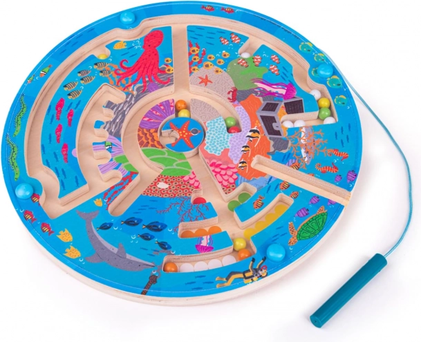 Magnētiskais labirints Zemūdens pasaule BIGJIGS TOYS