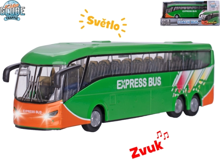 Kids Globe Traffic pilsētas autobuss bērniem ar atpakaļgaitas piedziņu un gaismas un skaņas efektiem
