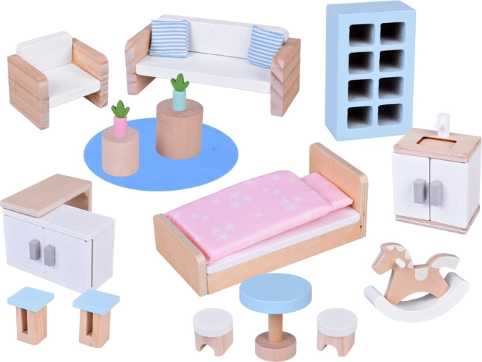 Bagātīgs koka mēbeļu komplekts