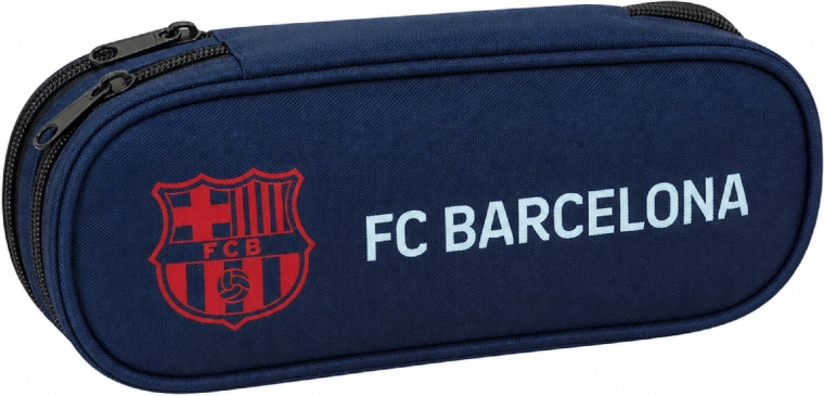 Oval school pencil case FC Barcelona dark blue