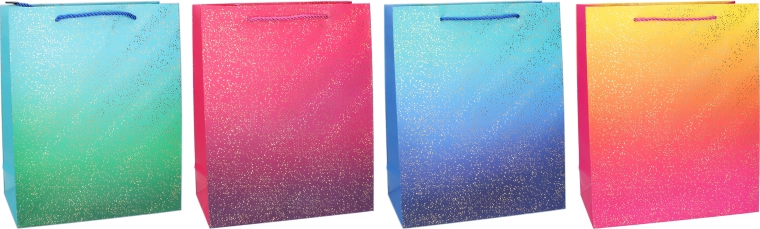 Dāvanu maisiņš M 26 × 32 × 10 cm – visu gadu, krāsainie gradienti