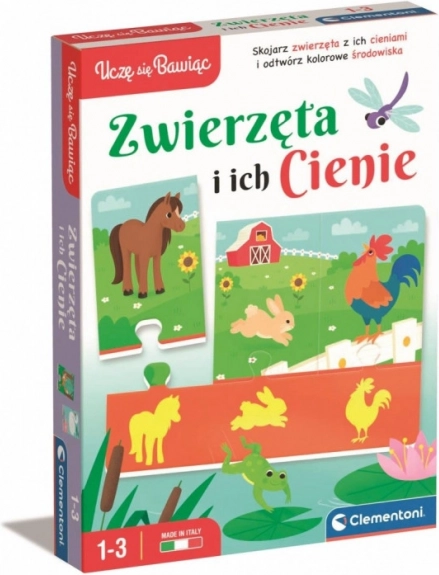 Dzīvnieku un to ēnu puzle CLEMENTONI Mācos spēlējoties