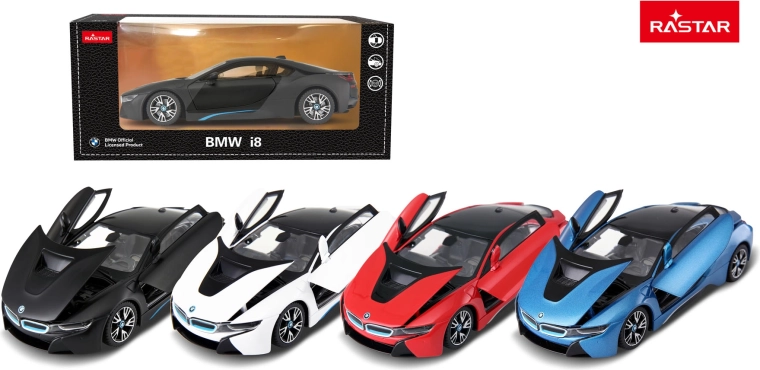 Metāla automašīnas modelis Rastar BMW i8 1:24 melns