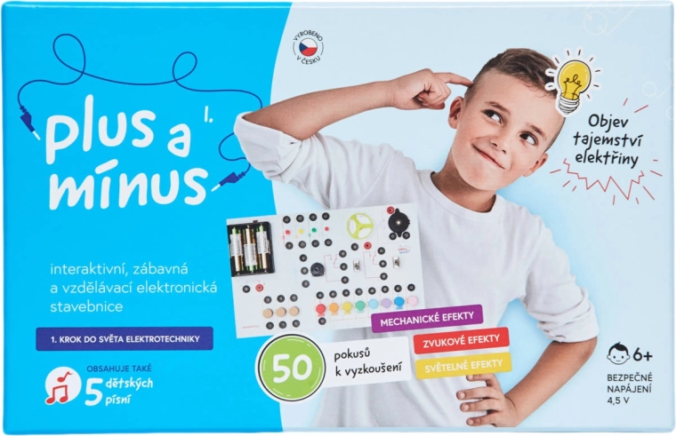 Plus un mīnus interaktīvais bērnu elektronikas konstruktors – 50 eksperimenti (CZ)