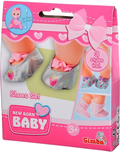 Leļļu apavu komplekts NEW BORN BABY (3 pāri)