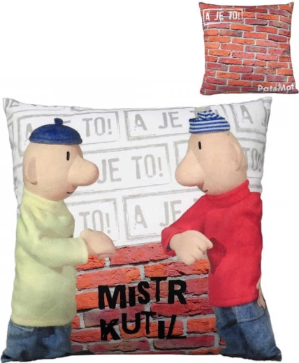 Moravská Ústředna plīša spilvens Pat un Mat meistars 30 × 30 cm