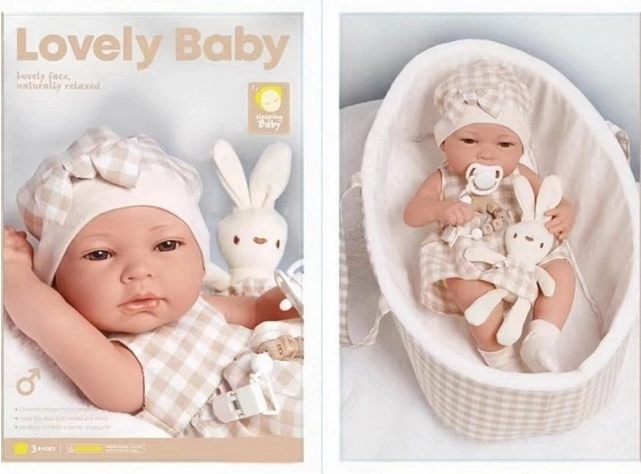 Bēbīšu lelle 38 cm ar pārnēsājamo somu