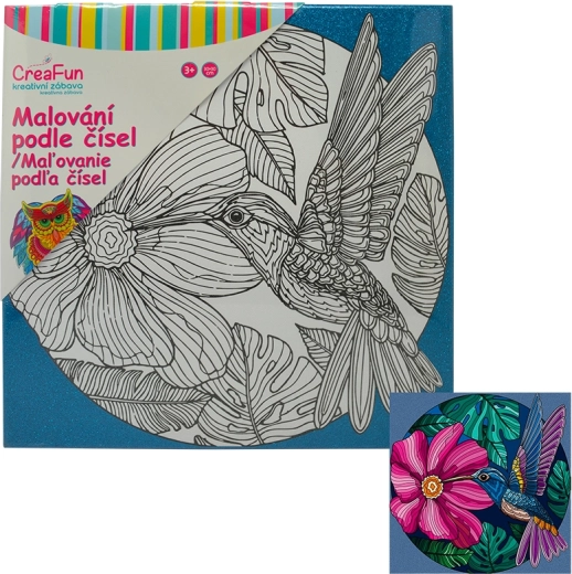 Gleznošana uz audekla – kolibri 30 × 30 cm