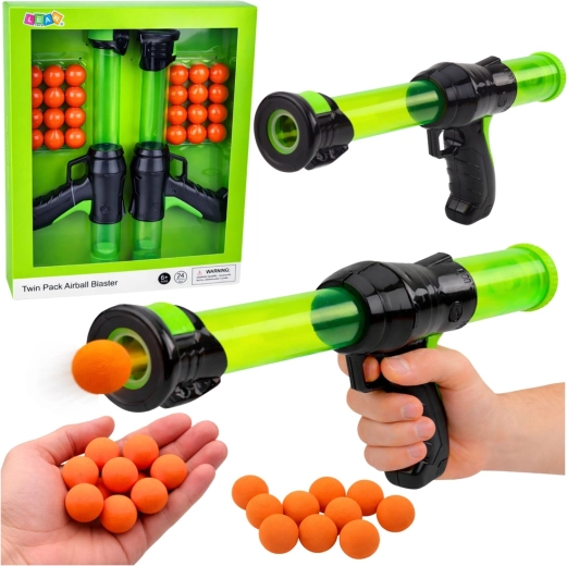 AIRBALL BLASTER putu lodīšu pistoles komplekts – 2 blasteri + 24 lodītes