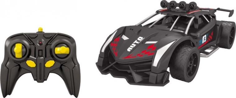 RC auto 1:14 ar miglas efektu, melns