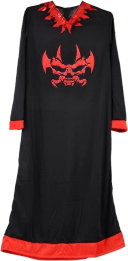 Long dress with red hems and graphics