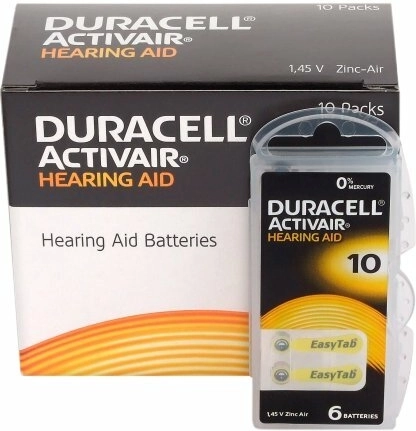 DURACELL Activair 10 baterijas dzirdes aparātiem, 6 gab.