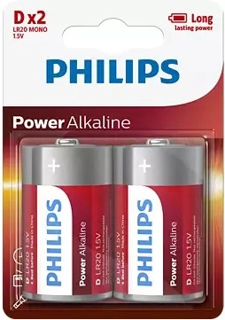 Philips sārma baterija D 1,5 V Power Alkaline