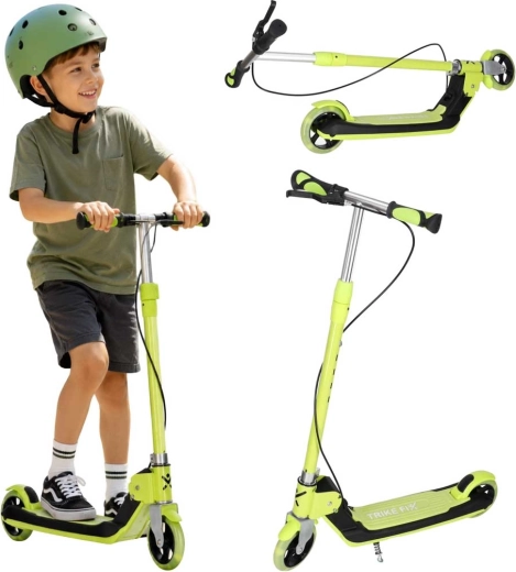 Trike Fix saliekamais bērnu skrejritenis ar LED riteņiem, neona zaļš
