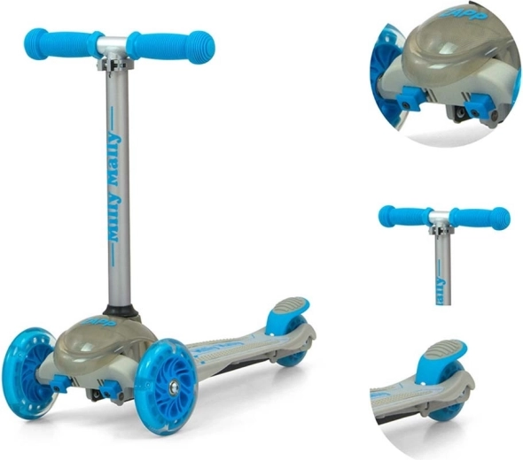 Three-wheel stability and lean-to-steer control