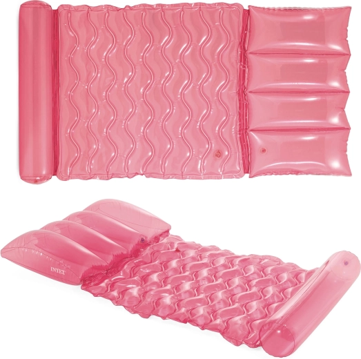 Piepūšams pludmales guļamkrēsls INTEX rozā 173 × 89 cm