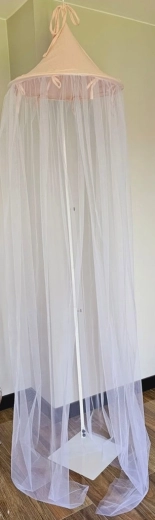 EKO baldahīns virs bērnu gultiņas no muslīna un tilla Powder Rose 250 × 300 cm