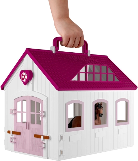 Veterinary clinic with stall and portable design