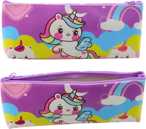 School pencil case with unicorn theme