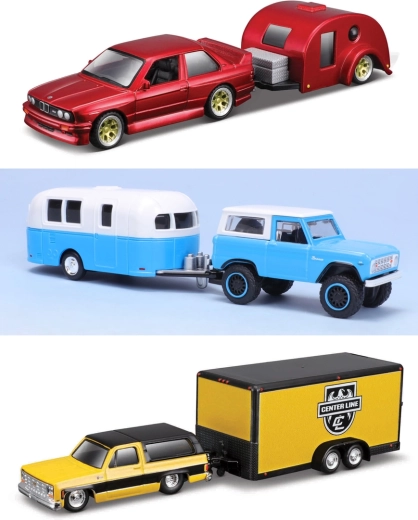 Maisto Design Tow & Go automašīnas modelis ar piekabi 1:64