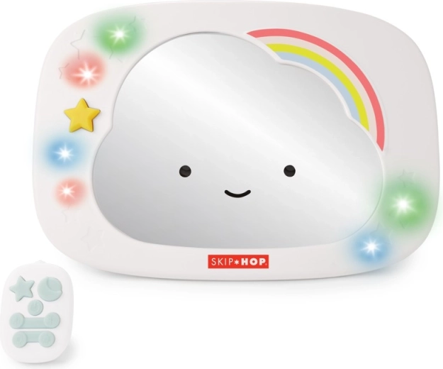Rear-facing car seat mirror with lights and sounds Silver Lining Cloud by SKIP HOP