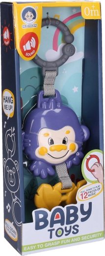 Hanging musical monkey 29 cm - 1 piece